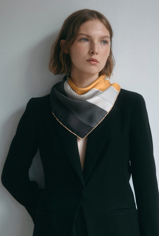 Block Silk Scarf yellow