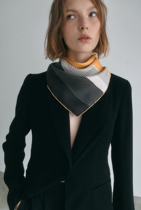 Block Silk Scarf yellow