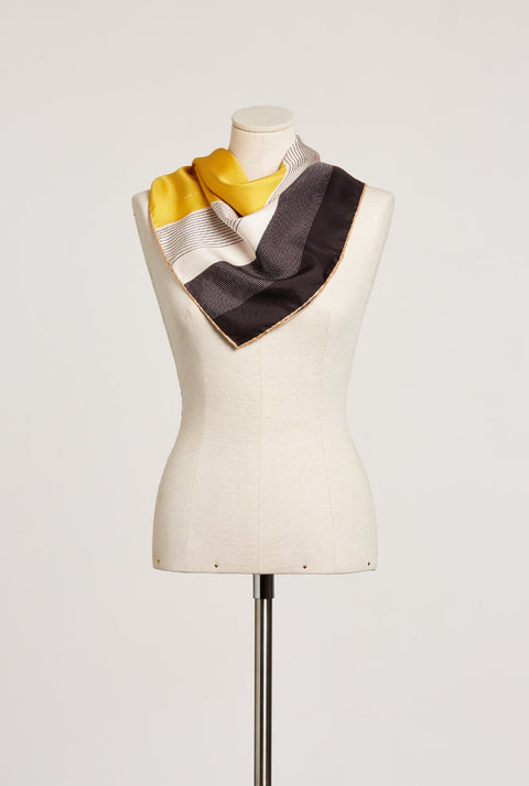 Block Silk Scarf yellow
