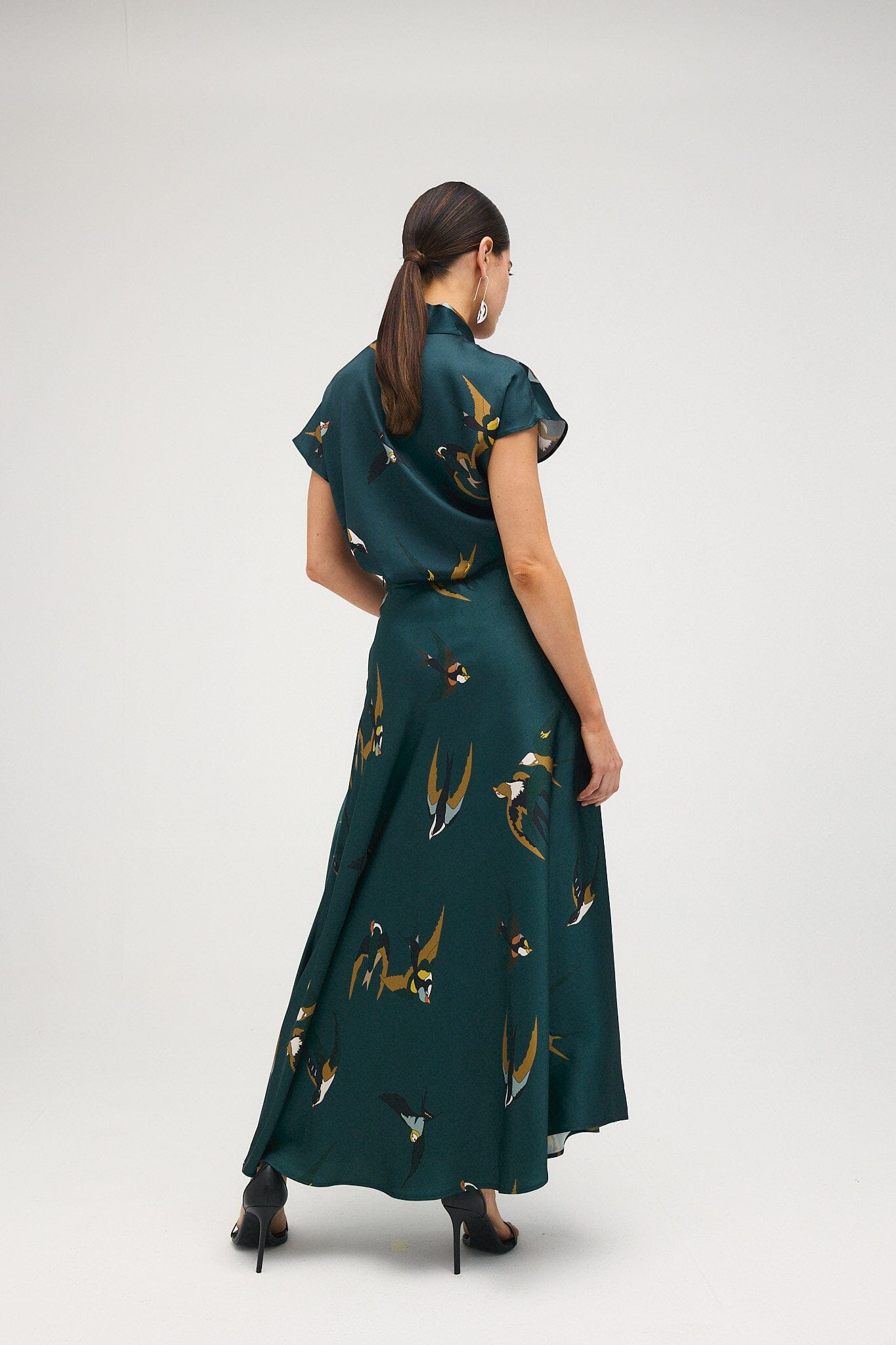 Blusa Julieta pájaros verde pato