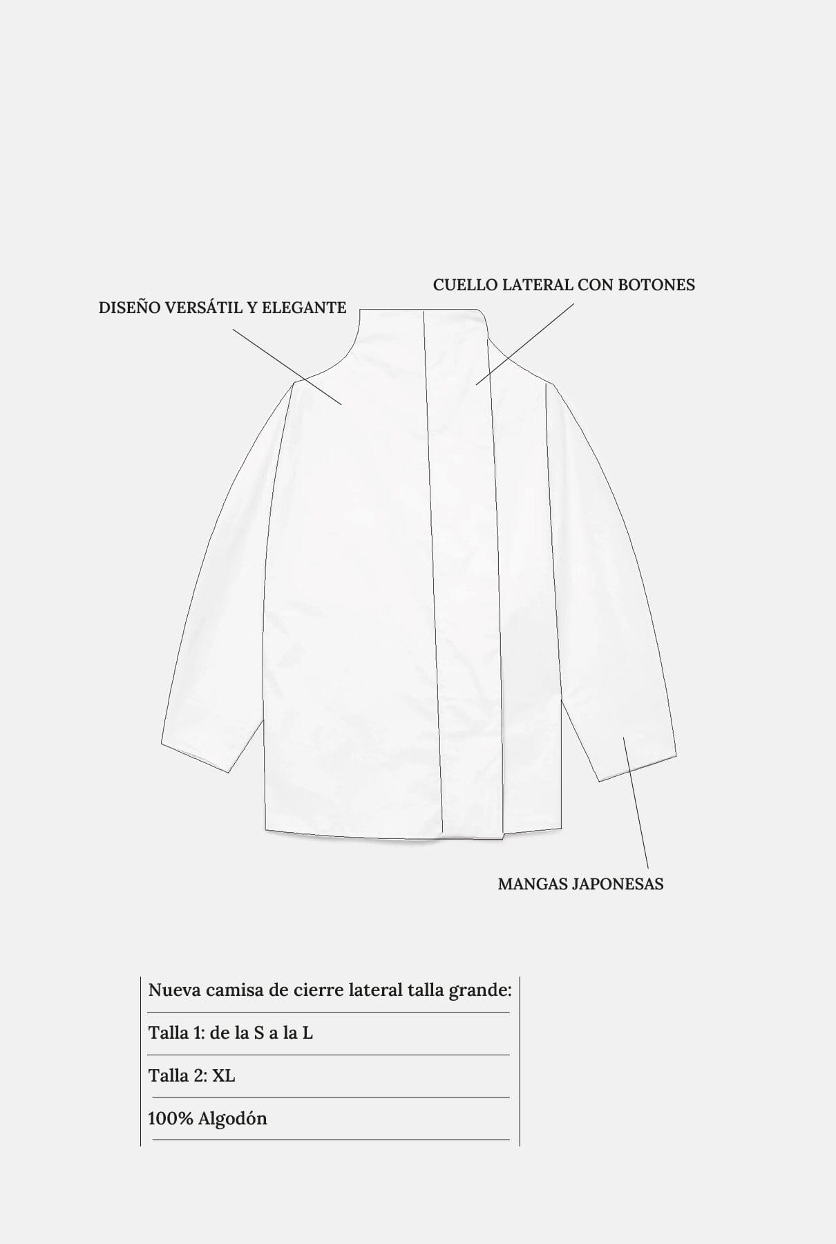 Camisa cierre lateral blanca