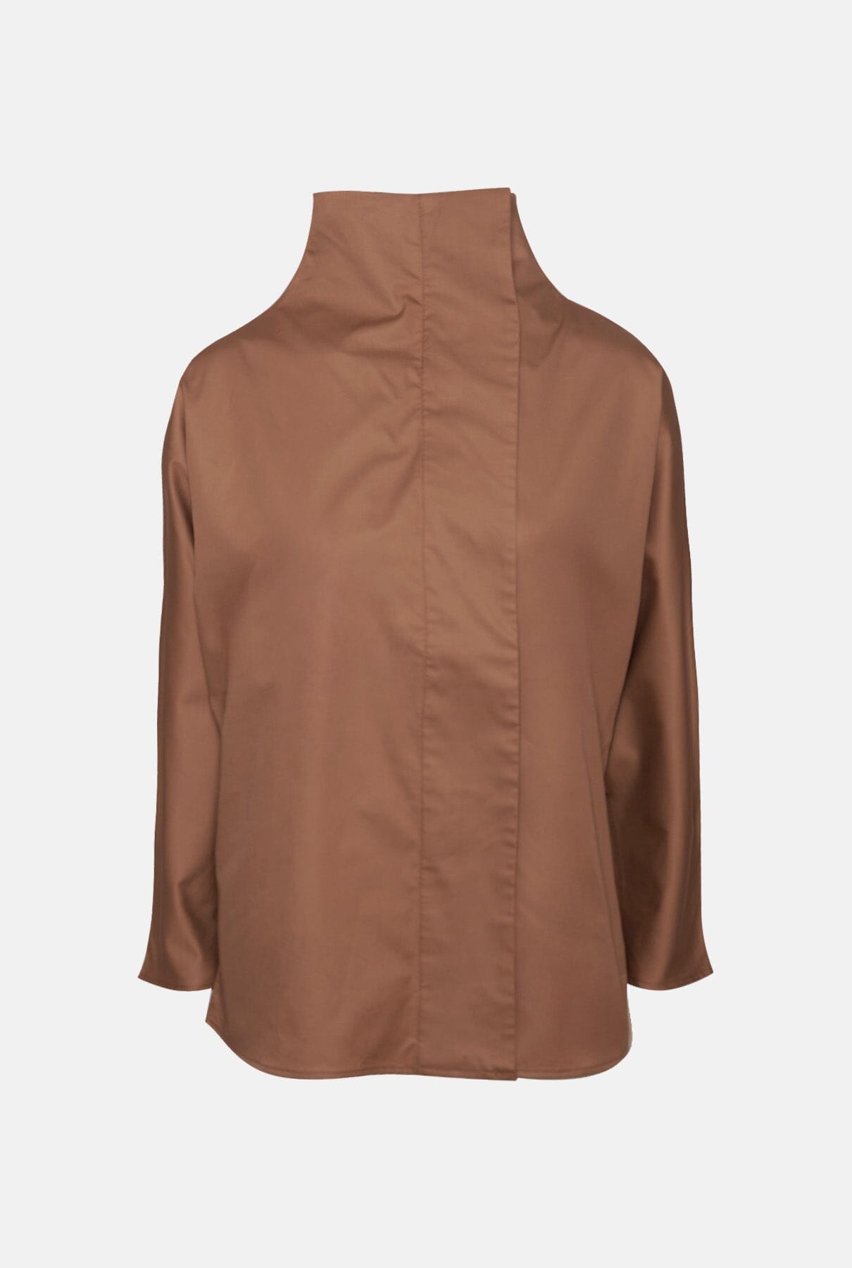 Camisa cierre lateral camel