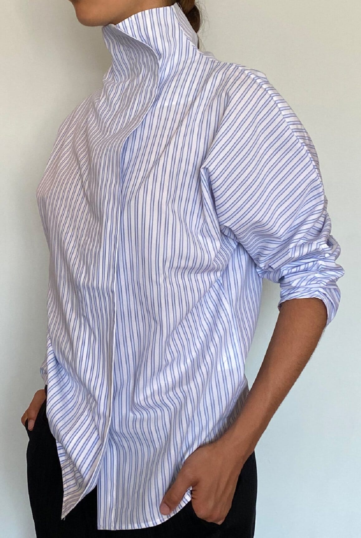 Camisa cierre lateral rayas
