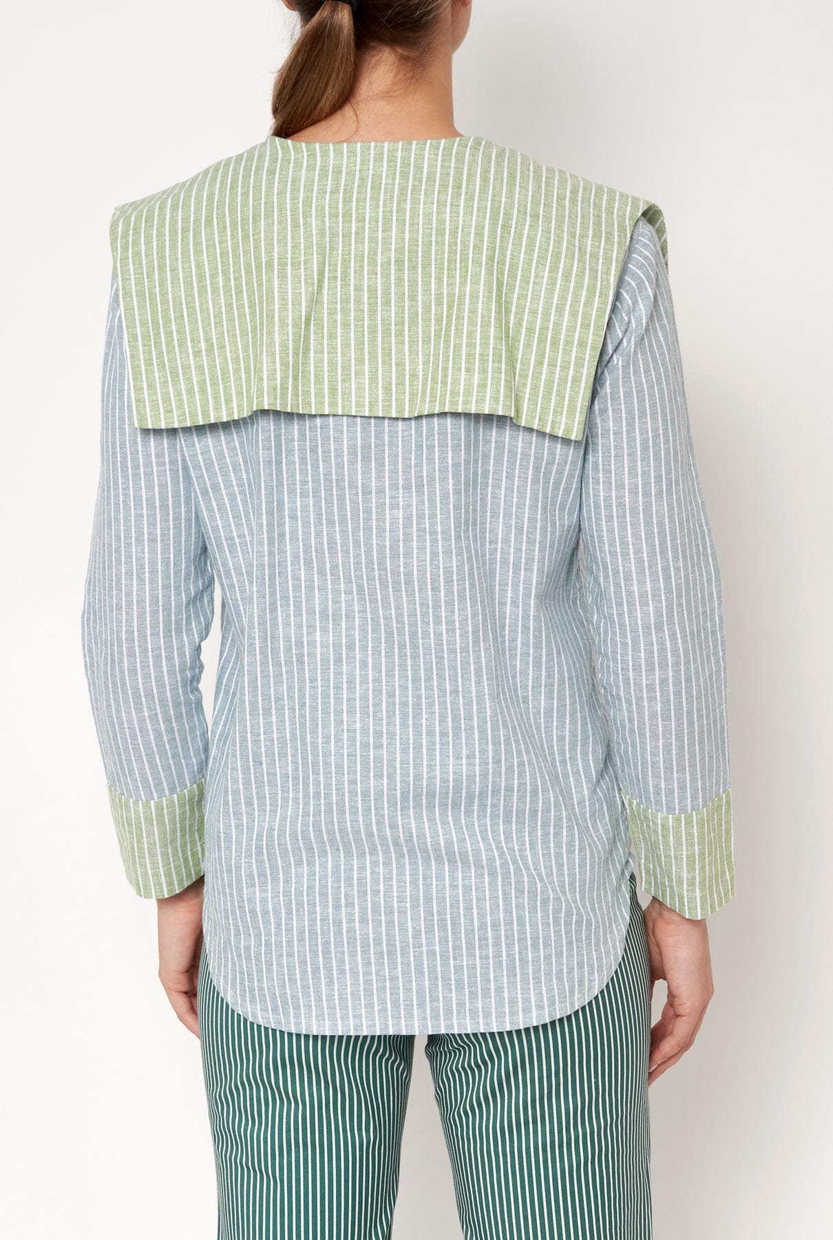 Camisa Loulou azul/verde