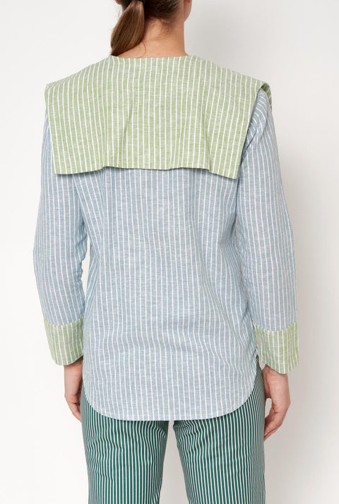 Camisa Loulou azul/verde