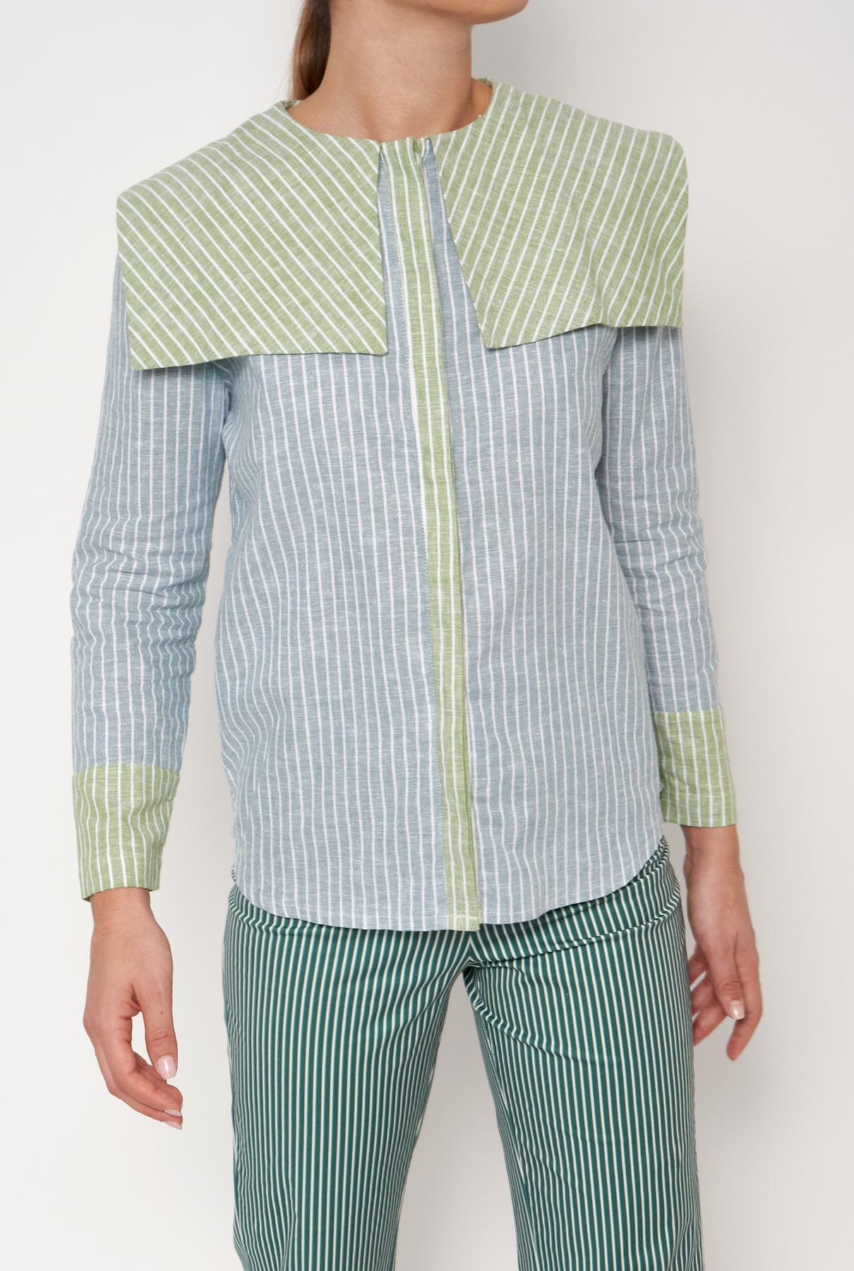 Camisa Loulou azul/verde
