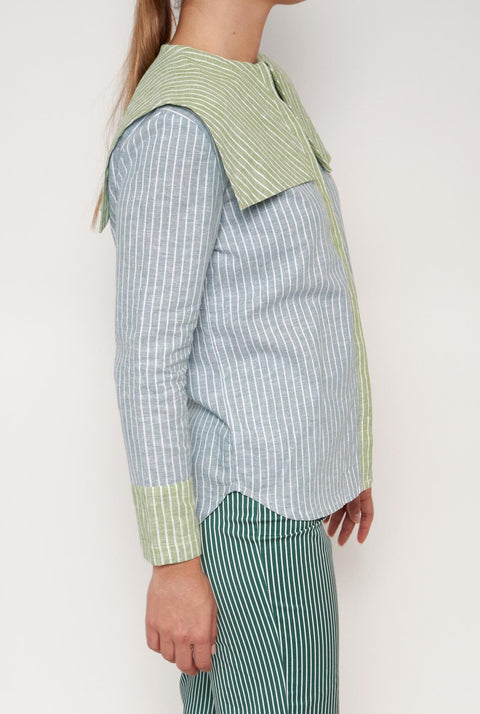 Camisa Loulou azul/verde
