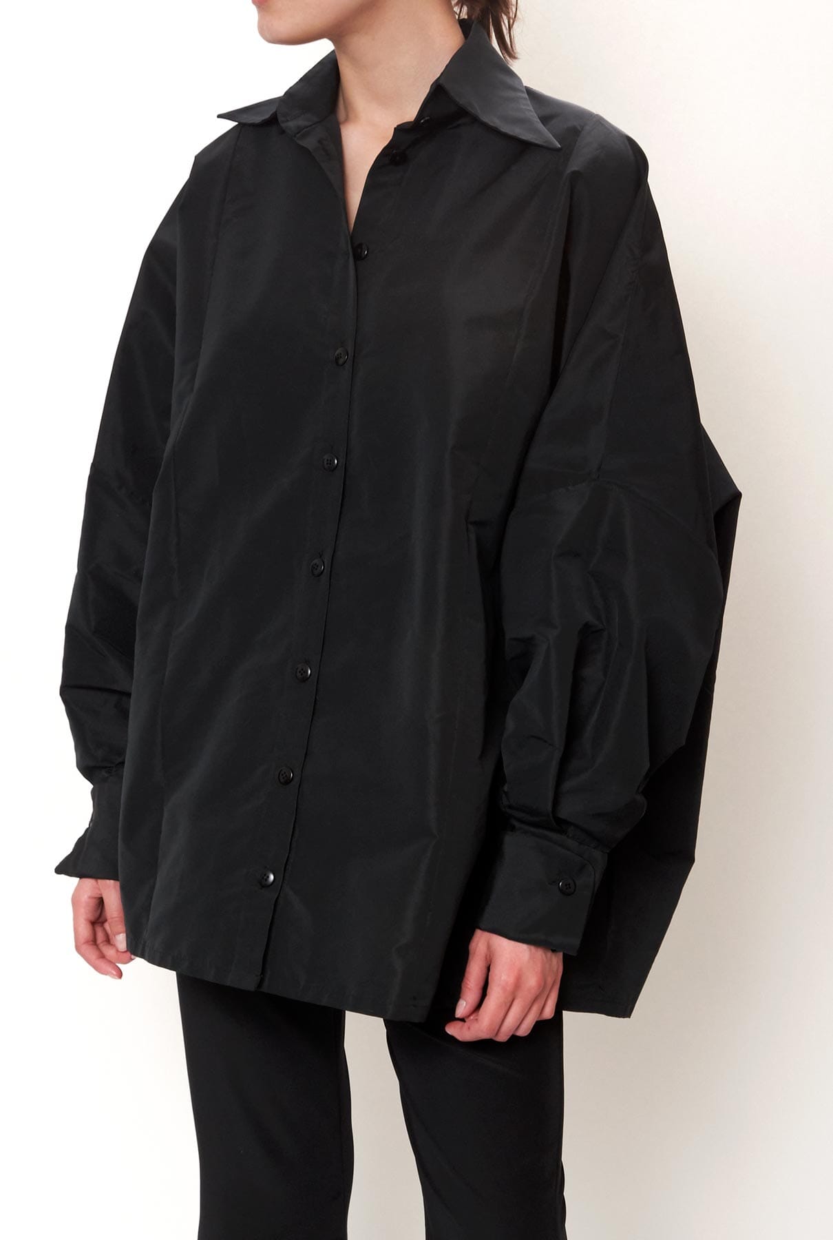 Camisa oversize de tafetán