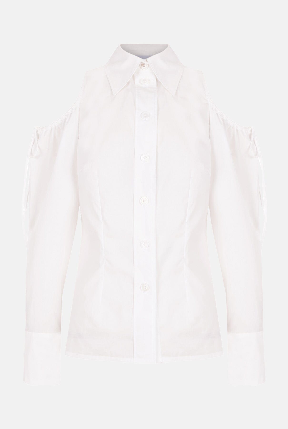 Camisa tafetán hombros fruncidos