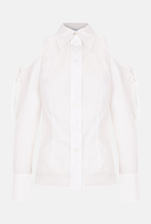Camisa tafetán hombros fruncidos