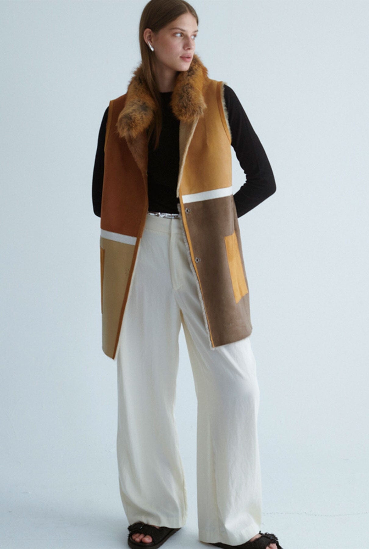 Chaleco multicolor camel