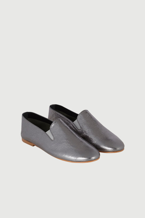 Cleo Loafers in Silver Leather