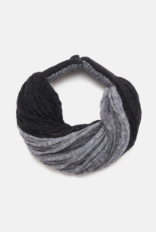 Collar de Lana Bicolor negro y gris