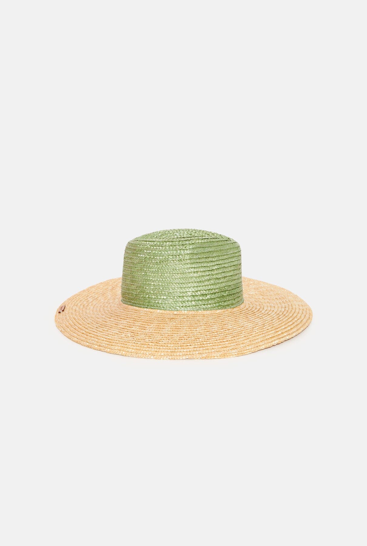 Sombrero copa verde ala natural