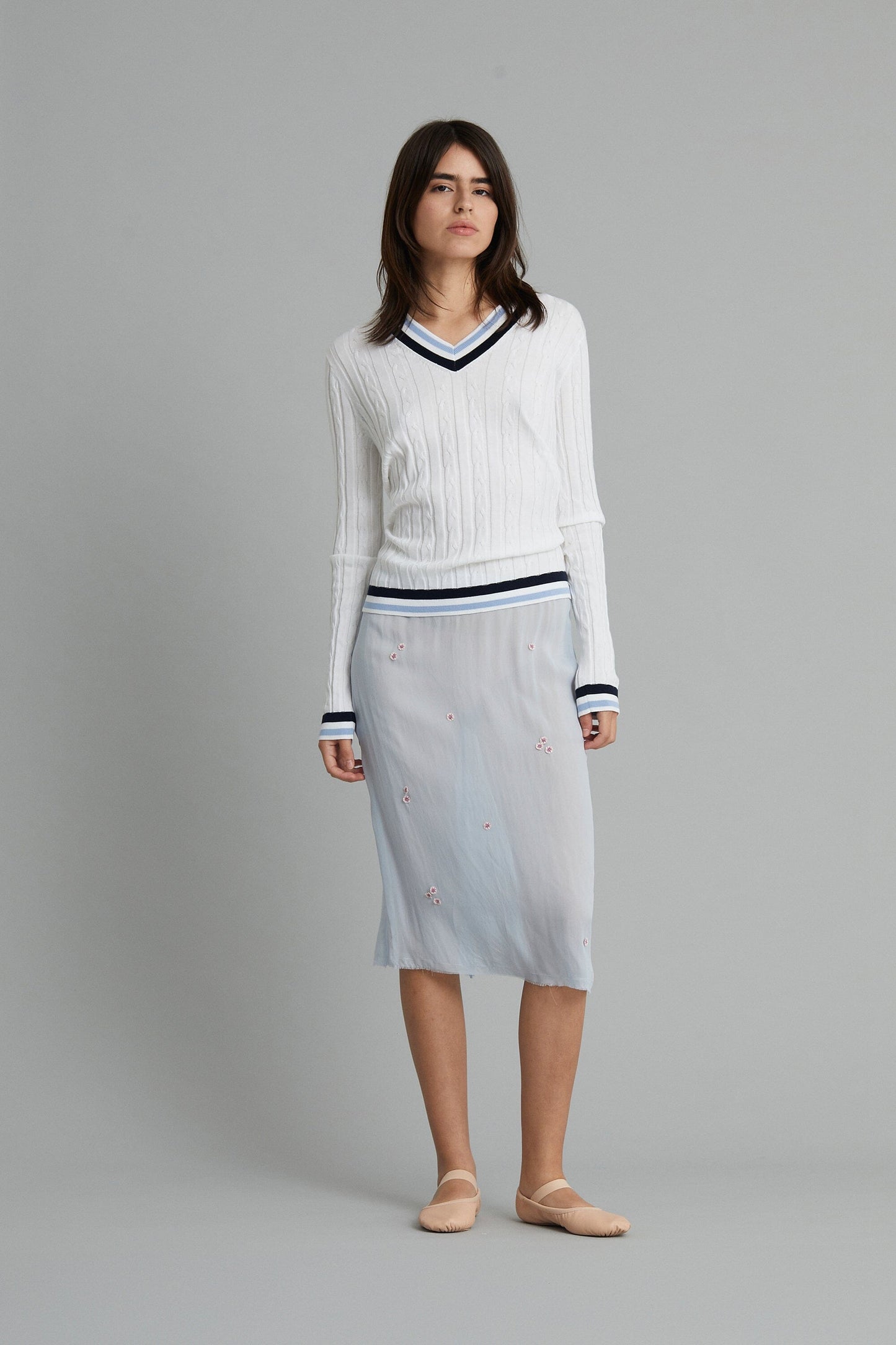 Falda floreada Crepe 716