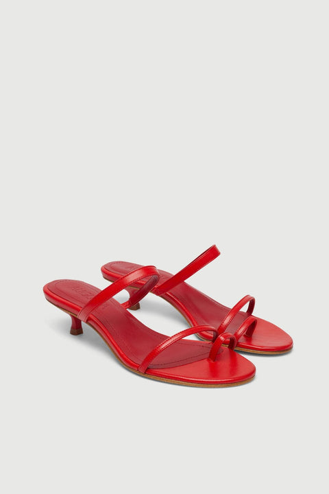 Daisy Sandals in Red Leather