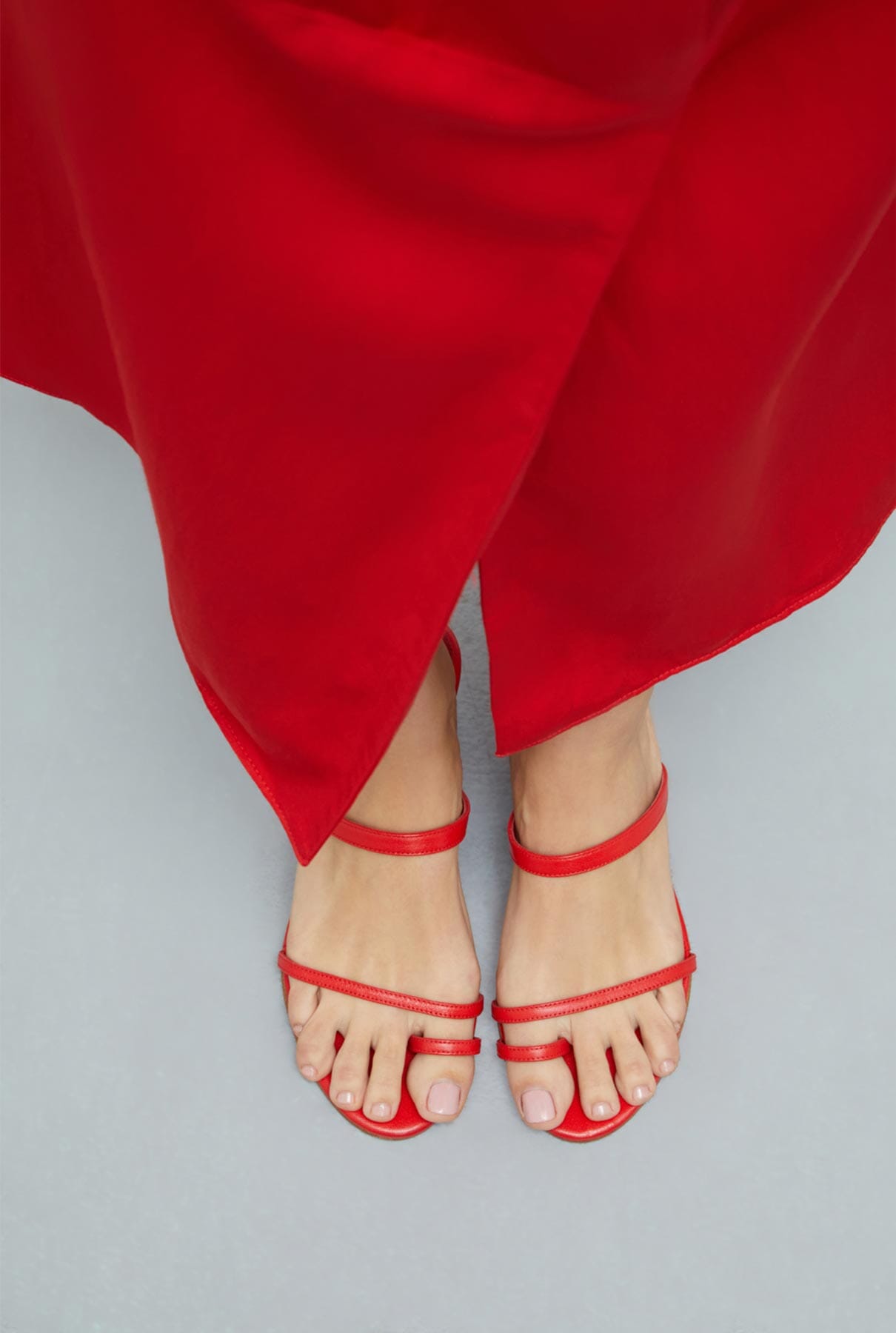 Daisy Sandals in Red Leather