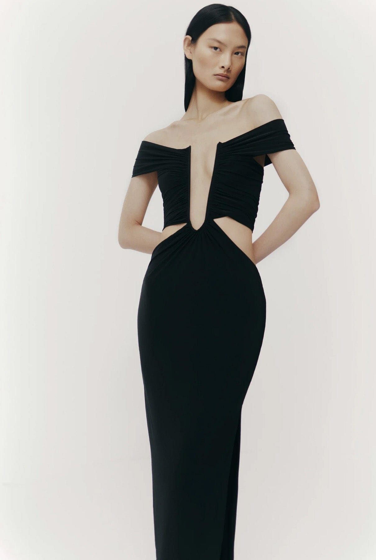 Drapped V dress