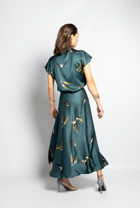 Falda Ali pájaros verde pato