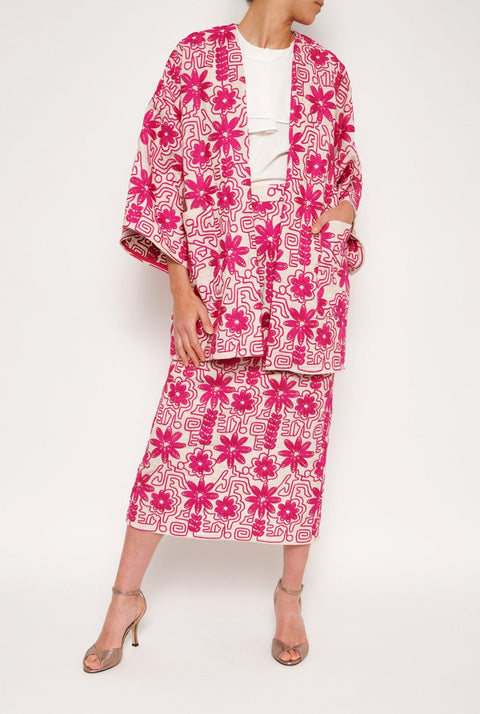Garbo midi skirt etnico fucsia