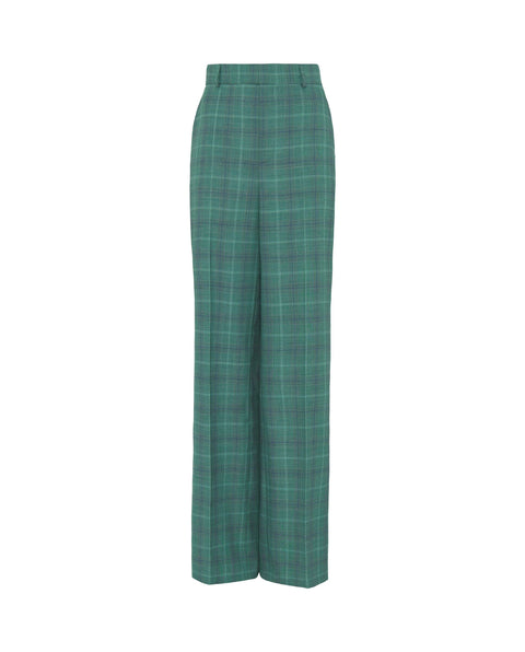 Pantalones de traje de cuadros verdes