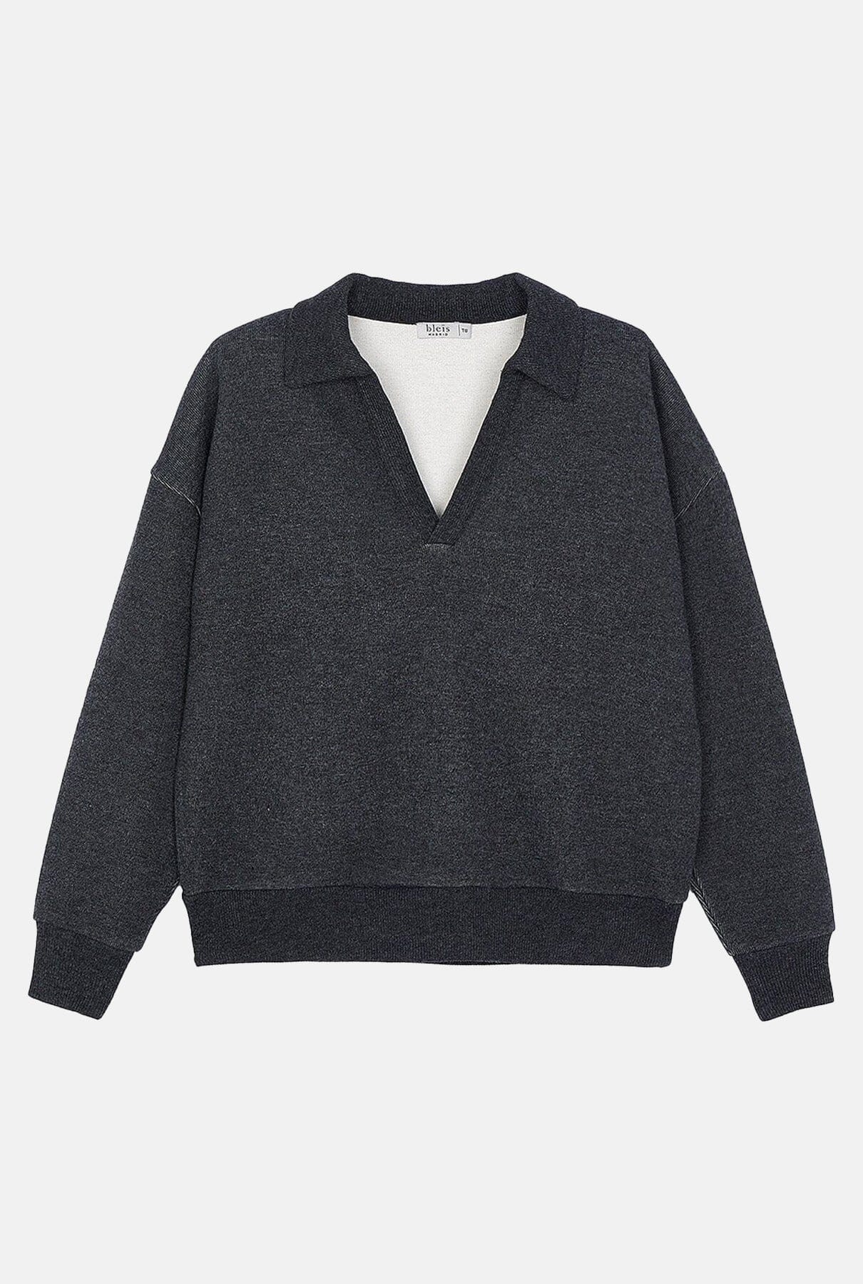 Jersey polo punto gris