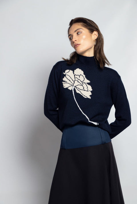 Jersey Triana punto intarsia flor