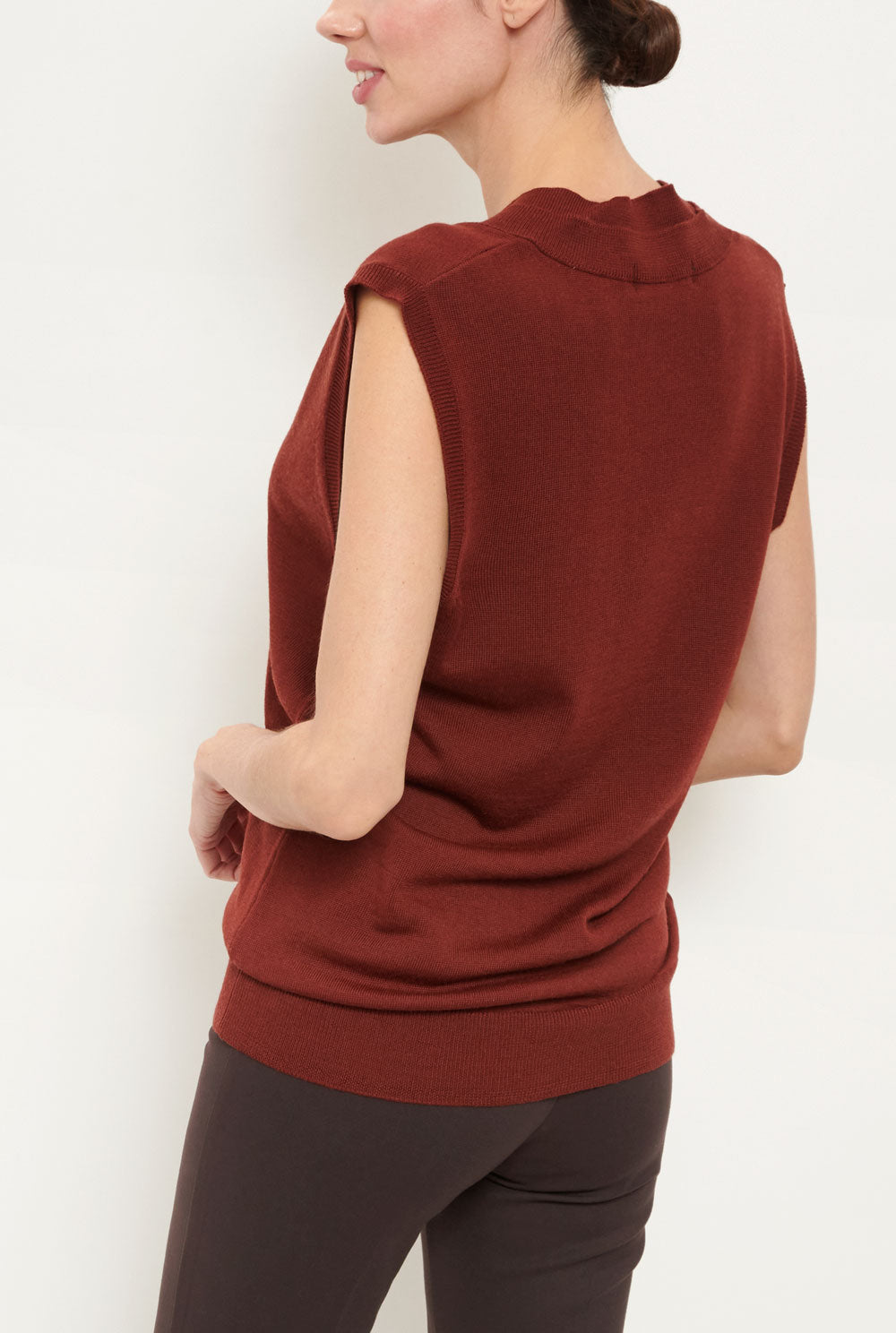 Julia Oversize Vest - Mahogany