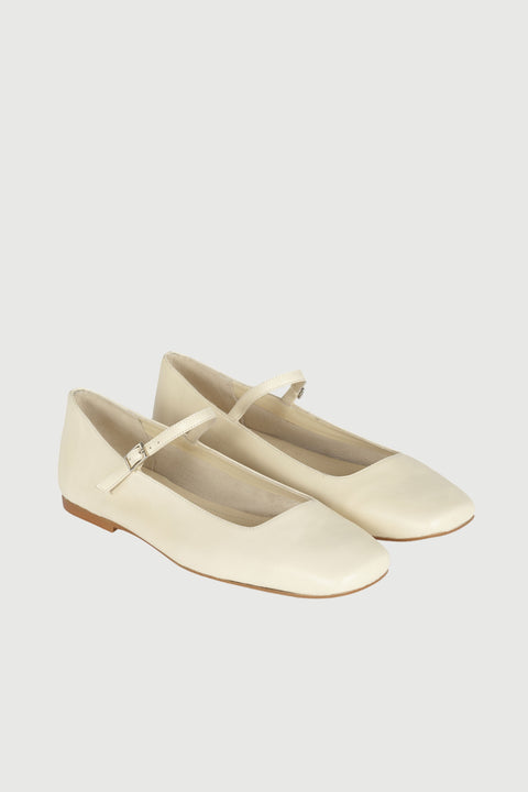 Mary Janes Julieta en piel color marfil