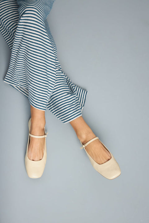 Mary Janes Julieta en piel color marfil