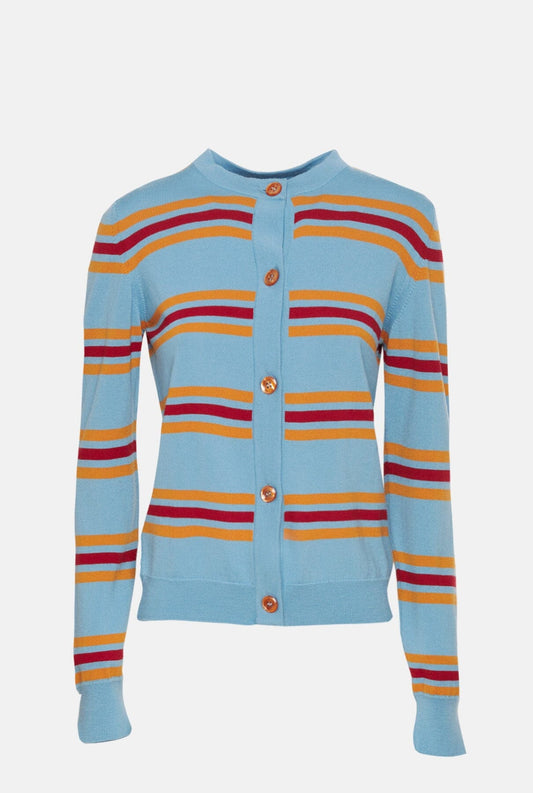 LIonel striped Cardigan - Sky Blue