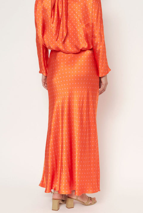 Maxi Falda Lencera al Bies naranja PRE-ORDER