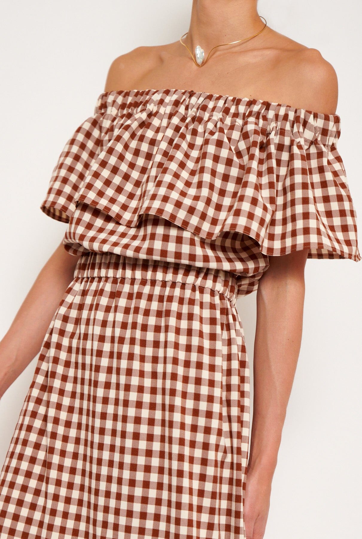 Miranda top vichy marron