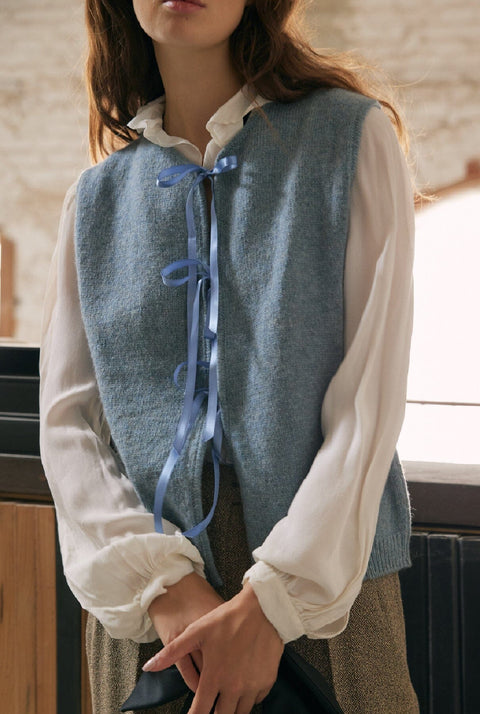 Mumi bow vest - Sky Blue