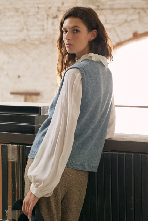 Mumi bow vest - Sky Blue