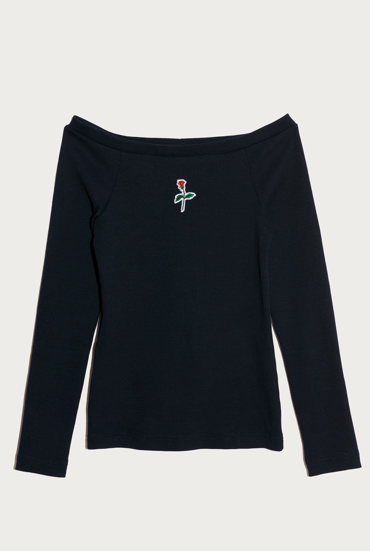 Navy Blue Off-the-shoulder Tee