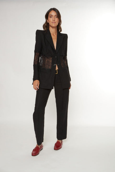 Pantalón de lino negro
