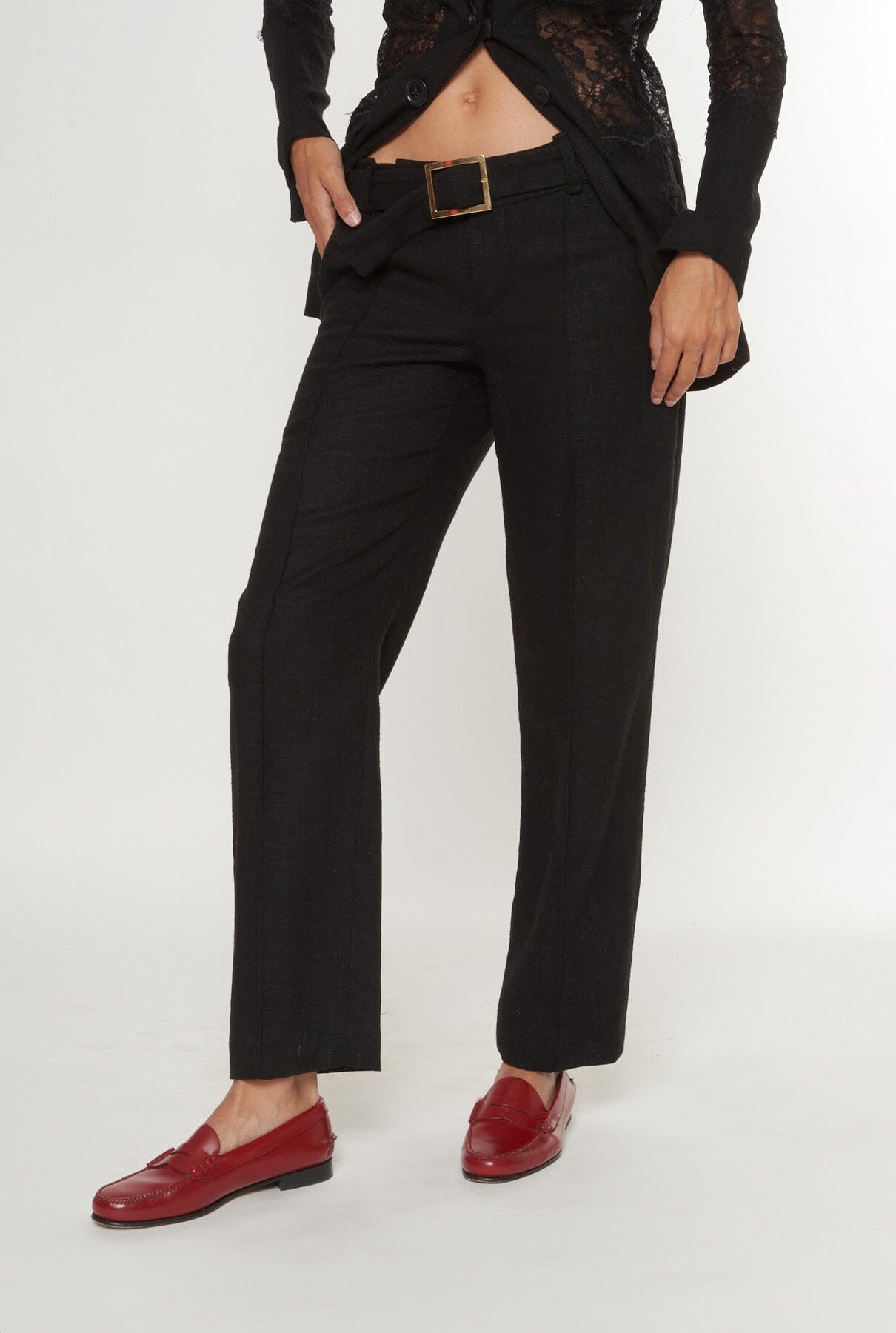 Pantalón de lino negro