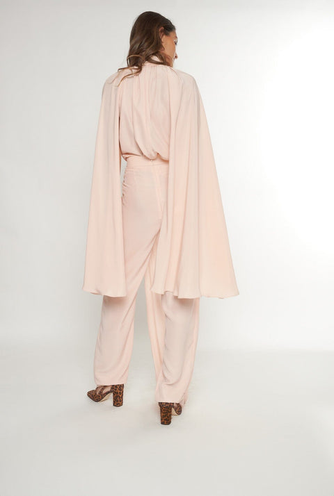 Pantalón envolvente rosa palo