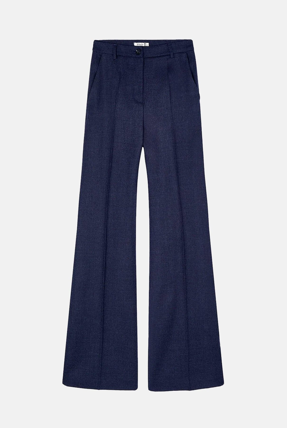 Pantalón flare lana azul
