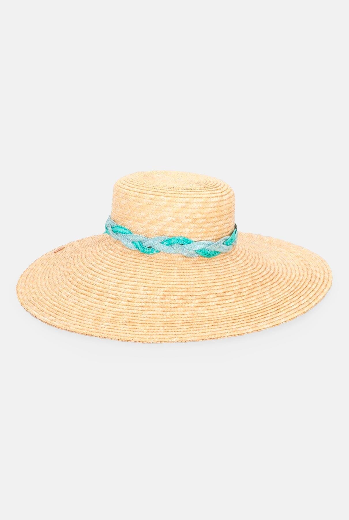 Sombrero Cuchi braid bicolor turquesa