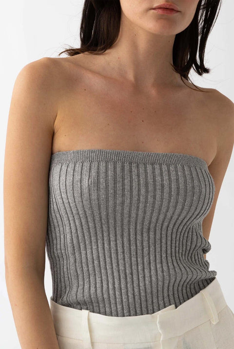 Strapless top grey