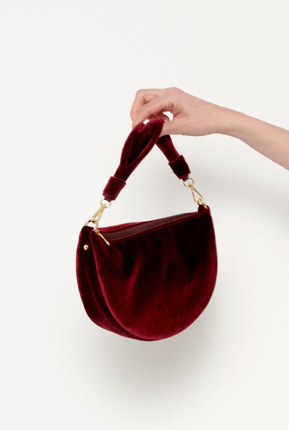 El bolso Baby Gondola de terciopelo Burdeos