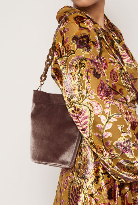 The Mini Cube Bag velvet topo
