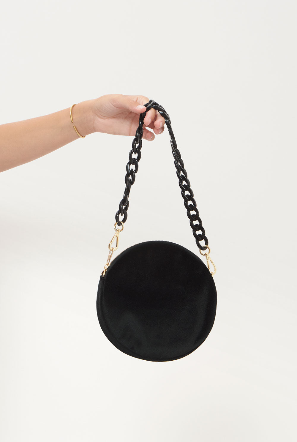 The mini round bag new velvet black