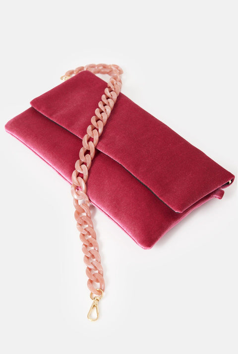 The Sara Bag Velvet pink