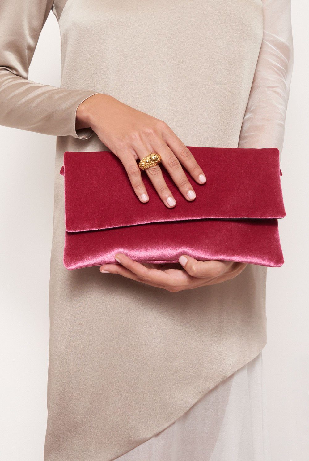 The Sara Bag Velvet pink