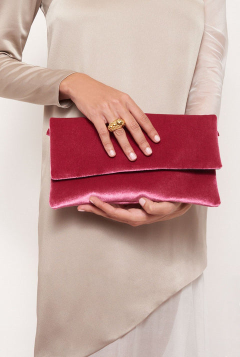 The Sara Bag Velvet pink