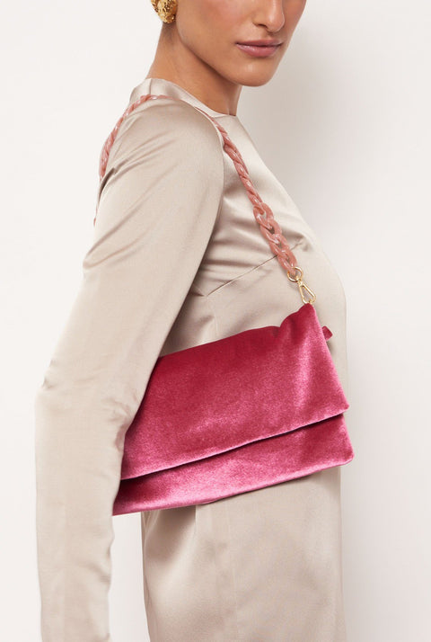 The Sara Bag Velvet pink