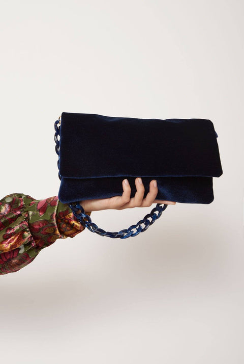 The Sara Bag Velvet blue